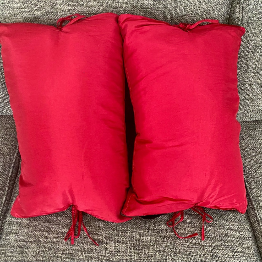 2 Red Decor Cushions